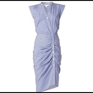 Veronica Beard Ruched Stripe Shirt Dress, Size 6